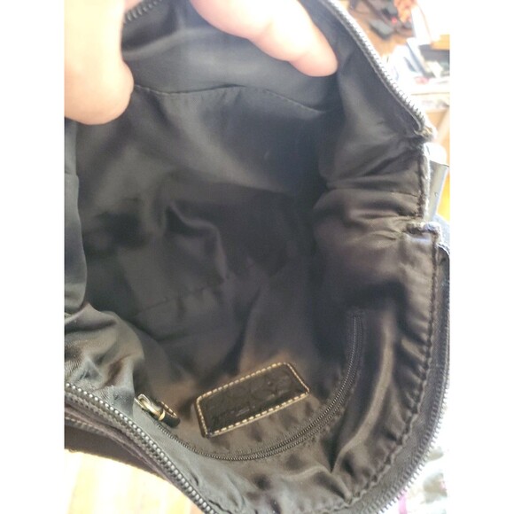 Fossil Signature Crossbody Bag Canvas Medium Pockets Black Purse Y2k‎ 90s - Picture 12 of 15